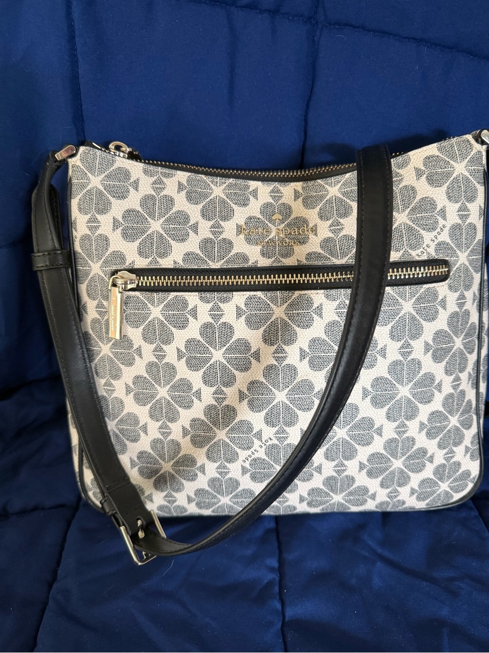 kate spade Cream and Gray Floral Crossbody Bag